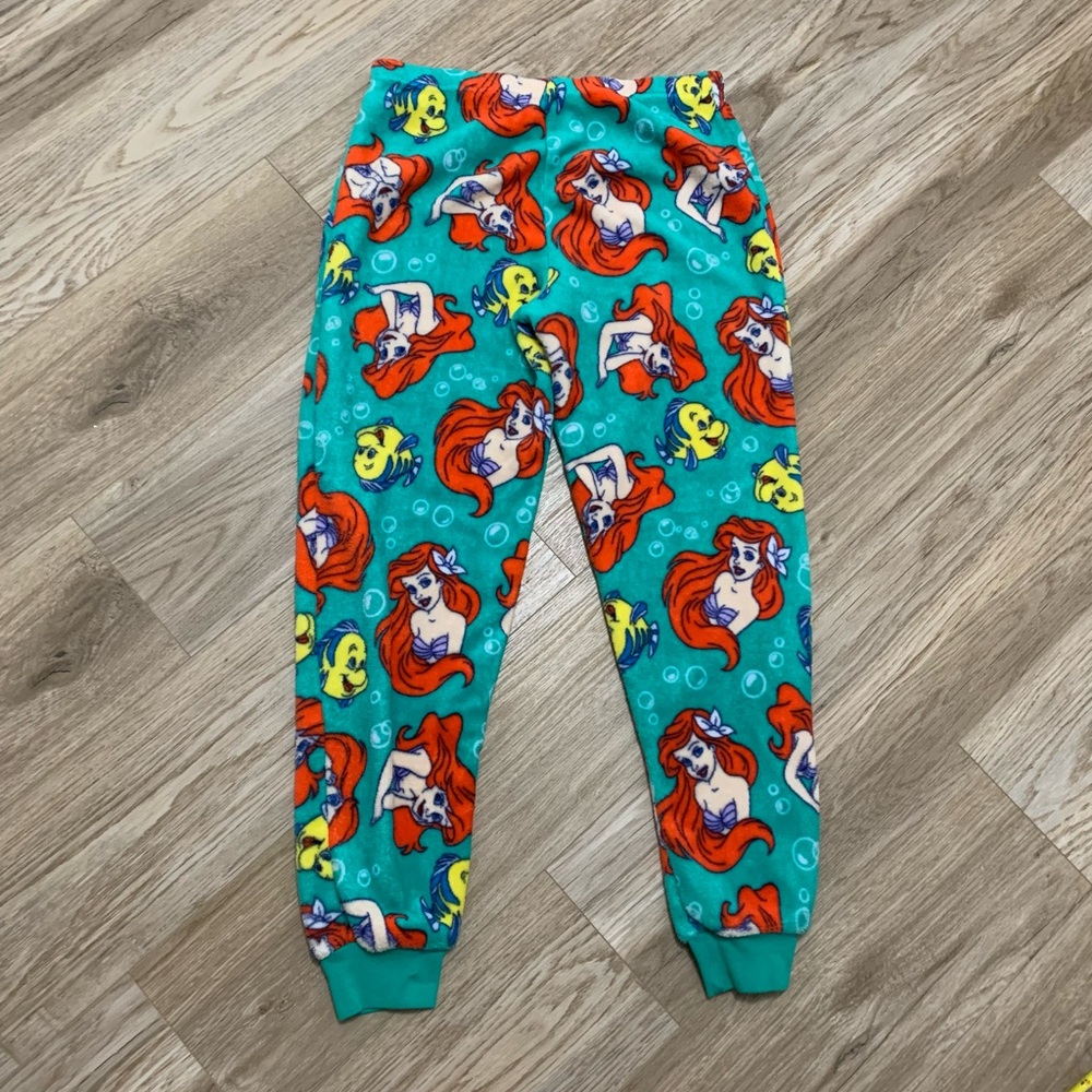 Disney Little Mermaid/Flounder Fleece Joggers M 8/10